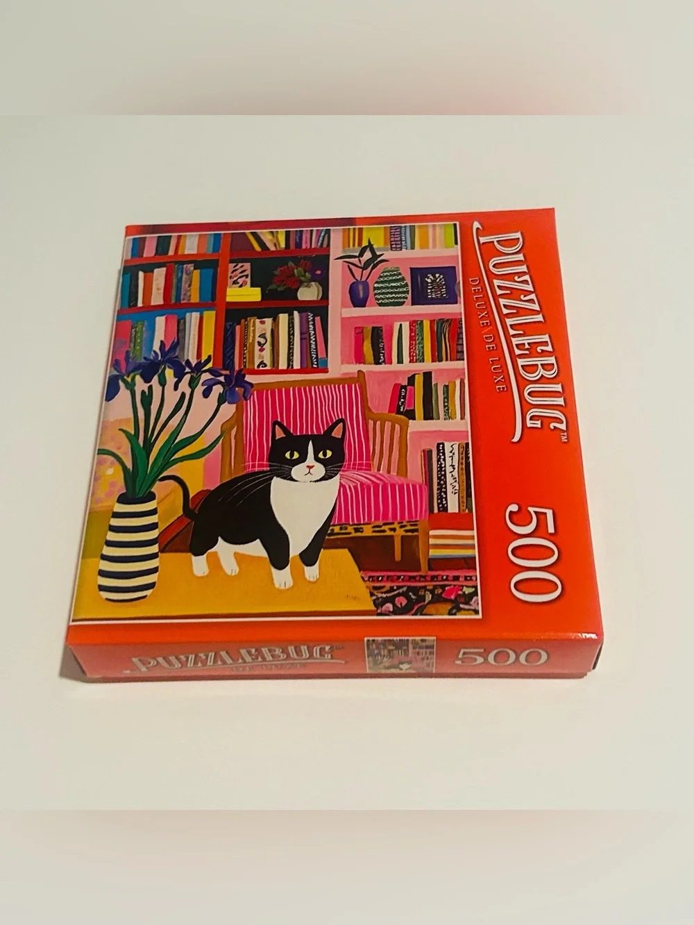 New “Library Cat” Puzzle with Cat 500 Pieces Puzzlebug DeLuxe 20” x 12”